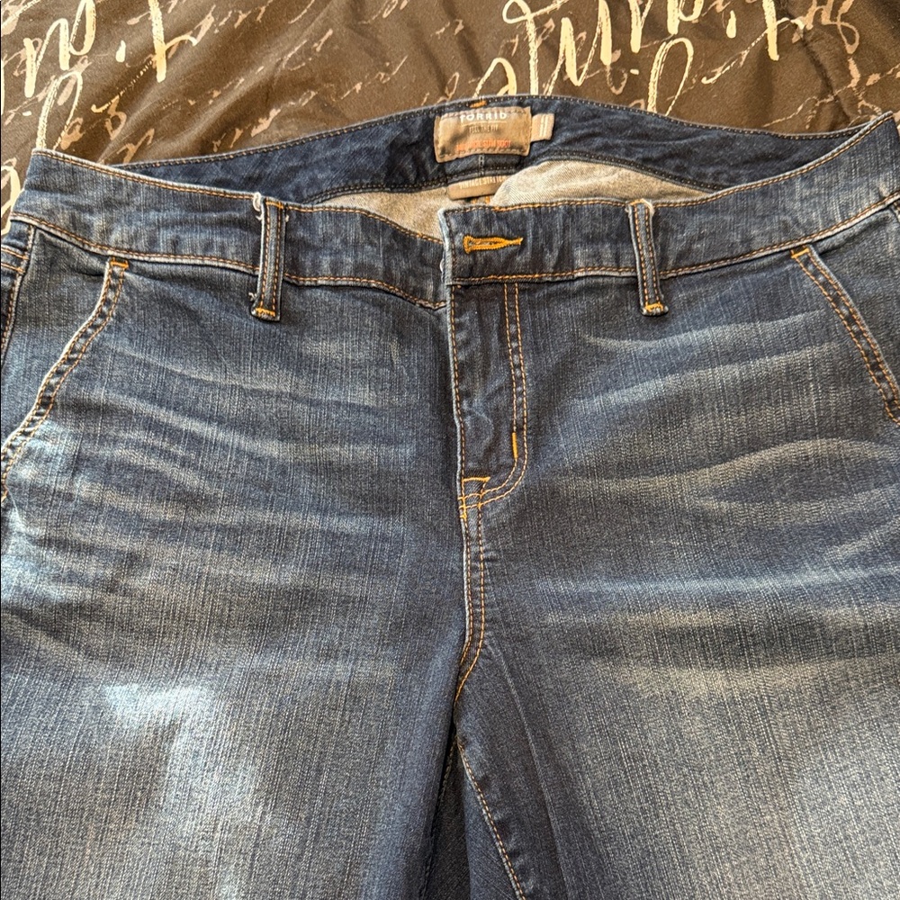 Torrid Dark Blue Mid Rise Boot Cut Jeans